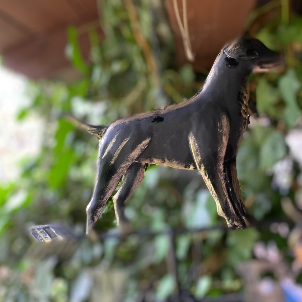 Black Metal Dog Garden Wind Chime